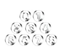 Donut Pan for Baking, Stainless Steel Bagel Pan 0-8 Number Theme, Nonstick Round Pastry Mold, Kitchen Gadgets for Fondant Cakes, Pies, Muffins, Pancakes, 3.5x3.5x1.38 inches (individual)
