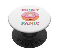 Donut Panic Funny Donuts Cute Kawaii Donut Retro Japonés PopSockets PopGrip Adhesivo