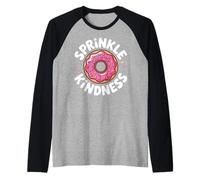 Donut Sprinkle Kindness Funny Girls Women Doughnut Lover Camiseta Manga Raglan