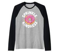 Donut Sprinkle Kindness Funny Girls Women Doughnut Lover Camiseta Manga Raglan