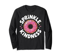Donut Sprinkle Kindness Funny Girls Women Doughnut Lover Manga Larga