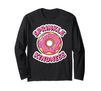 Donut Sprinkle Kindness Funny Girls Women Doughnut Lover Manga Larga