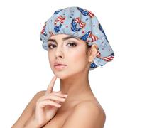 Donut with the USA Fag - Gorro de seda para dormir para mujeres y hombres, gorro de satén ajustable para dormir, capó de pelo suave para dormir