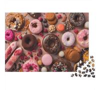 Donuts Assortment Rompecabezas 1000 Piezas, Coloridos Desafío Imposible Sweet Treats Collection Juego Familiar Adultos Regalo Navidad Decoración 38x26cm/1000pcs