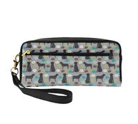 Donuts Labrador Negro Lindo Perro De Laboratorio Mejor Labrador, Bolsa de Maquillaje Bolsa de cosméticos Bolsa de Aseo de Viaje portátil Estuche de Cuero para Mujeres y niñas