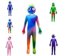 DONY Disfraz Rainbow Para NiñOs Friends,Juego de Dibujos Animados,Monstruo de Carnaval Disfraz de Halloween,Disfraz de Fiesta de CumpleañOs para Chico Chica,Rainbow Blue Green Purple Pink