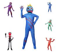 DONY Rainbow Friends - Disfraz de Halloween para niños, disfraz de monstruo pop azul, juego de dibujos animados, cosplay, carnaval, fiesta de cumpleaños, niño y niña, arcoíris, azul, morado, verde