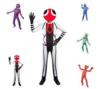 DONY Rainbow Friends - Disfraz de Halloween para niños, disfraz de monstruo pop azul, juego de dibujos animados, cosplay, carnaval, fiesta de cumpleaños, niño y niña, arcoíris, azul, morado, verde