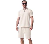 DONYKARRY 2 Piezas Chándal Deportivo Para Hombre Traje De Manga Corta Polo Y Pantalones Cortos Verano Conjunto