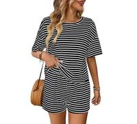 DONYKARRY Conjunto Chandal Mujer Verano Chándal Completo 2 Piezas Camiseta Manga Corta Pantalón Corto Deportivo Casual Fitness Running Jogging Ropa Deportiva Mujer