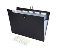 Dooclib Archivador de 6 compartimentos A4, con etiquetas, archivador de documentos, presentaciones, para oficina, escuela, hogar