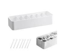 DoocliB Caja organizadora de cables, caja de almacenamiento de cables con 7 compartimentos y 7 bridas, organizador de bolsillo para cables, caja de gestión de cables, almacenamiento de cables para el