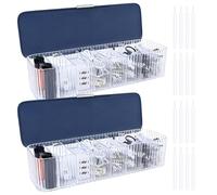 DoocliB Caja Organizadora de Cables de 2 Piezas, Caja Organizadora Cables, Caja Cables Organizador con 8 Compartimentos y 8 Bridas para Cables para Almacenamiento en Escritorio, Oficina y Hogar