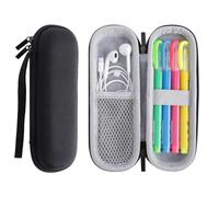 DoocliB - Estuche para lápices, estuche con cordón, pequeño y elegante con cremallera, para escuela, universidad y oficina, color negro