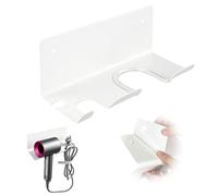 DoocliB Soporte para Secador de Pelo, Soporte para Secador de Pelo sin Taladrar, Soporte de Pared de Acero Inoxidable con Organizador de Cables para Baño, Peluquería, Hotel