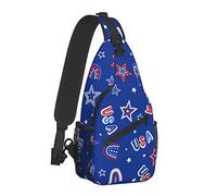 Doodle American Flag Stars Patriotic Sling Bag para Mujeres Hombres, Patriotic Crossbody Shoulder Bags Casual Sling Backpack Chest Bag Travel Senderismo Mochila para Exteriores
