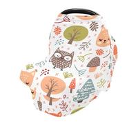 Doodle Animals - Funda de lactancia para bebé, funda de asiento de coche para bebés, elástica, suave, transpirable, multiusos, regalo para niños y niñas