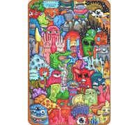 Doodle Art Print - Letrero de metal retro decorativo para el hogar, letrero vintage de lata de 30,5 x 20,3 cm