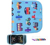 Doodle Board para Nios, Aprende a Escribir Pizarra, Libro Portátil para Bocetos con 12 Lápices de Colores, Borrable y Reutilizable, 14 Páginas