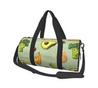 Doodle Brócoli Queso Aguacate, Bolsa de Viaje de Gran Capacidad, Bolso Redondo, Bolsa de Viaje Deportiva, Bolsa de Mano, Bolsa de Fitness