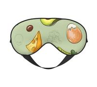 Doodle Brócoli Queso Aguacate, Cubreojos completos Antifaz bloqueador de luz Antifaz para dormir Antifaz suave con los ojos vendados Noche