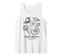 Doodle Conchas Marinas Santa Mónica California Bombardeo Camiseta sin Mangas
