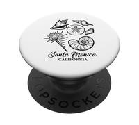 Doodle Conchas Marinas Santa Mónica California Bombardeo PopSockets PopGrip Adhesivo