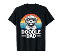 Doodle Dad Dog Lover Retro Sunset Labradoodle Camiseta