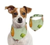 Doodle de brócoli, Queso y Aguacate,Pañuelos de algodón para Perros, Bufandas Ajustables para Mascotas,M