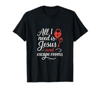 Doodle de caligrafía moderna de Jesús y Escape Rooms Camiseta