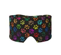 Doodle de huella de pata de gato y perro negro,Máscara para ojos con bloqueo de luz y protección ocular completa para dormir, orejeras y ojos.