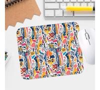 Doodle Delight - Alfombrilla de mouse texturizada de alta calidad, impermeable y lavable, para juegos y oficina, base de goma antideslizante con diseño de borde cosido