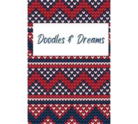 Doodle & Dreams: Diagonal Red White Blue Holiday Sweater Cover, Journal Notebook, 120 Pages, 5.5 x 9 inch, Hardcover Notebook, Ruled Note Pages for Writing, Blank Pages for Drawing/Sketching