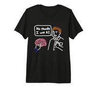 Doodle Inteligencia Artificial Humor No Gracias Uso IA Camiseta Premium