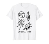 Doodle Line Art Conchas Marinas Cerdeña Italia Bombardeo Camiseta