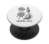 Doodle Line Art Conchas Marinas Cerdeña Italia Bombardeo PopSockets PopGrip Adhesivo