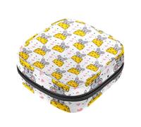 Doodle Mouse and Cheese - Kit de primera menstruación para niñas, bolsa menstrual de tampón, soporte para almohadilla de lactancia con cremallera, organizador de servilletas sanitarias