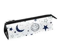 Doodle Planets Moon Stars - Bolsa para bolígrafos, papelería, lápices, cosméticos, bolsa compacta con cremallera, multicolor, 5.5 ×6 ×20CM/2.2x2.4x7.9 in, Organizador de bolsas