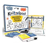 Doodle Post - El divertido juego para adultos y niños a partir de 10 años | Juego de mesa para toda la familia | Correo silencioso con pintura y adivinanzas | Juego de mesa para 4-8 jugadores