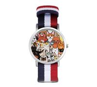 Doodle - Reloj deportivo analógico de cuarzo con correa de nailon para hombres y mujeres
