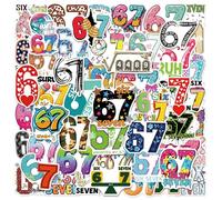 Doodle Sticker - Number 67 Sticker | Waterproof Self Adhesive Labels, 1.6-3.2 Inches Doodle Stickers, Water Proof Stickers, Sticky Numbers For Business House Door Wine Bottle Cups Packaging