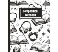 Doodle-Style Composition Notebook - 7.5 x 9.25, 120 Lined Pages for School, Notes & Writing: Creative Sketch-Inspired Black & White Cover for Students, Teens, and Everyday Use