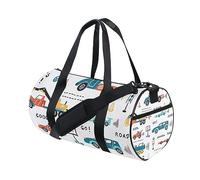 Doodle Toy Racing Cars Construction Trucks Sports Gym Bag Women Men Travel Duffel Bag Workout Bags Exercise Beach Yoga Weekend Dance Bag, D281, L