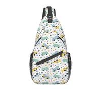 Doodle Truck Sling Bag, Chest Bag Daypack, Crossbody Sling Mochila para Viajes, Deportes, Correr, Senderismo