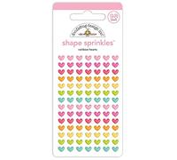 Doodlebug Sprinkles Adhesive Enamel Shapes-Rainbow Hearts