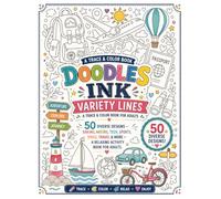 Doodles Ink Variety Lines: A Trace & Color Book for Adults: 50 Diverse Designs - Baking, Nature, Tech, Sports, Space, Travel & More - A Relaxing Activity Book for Adults.