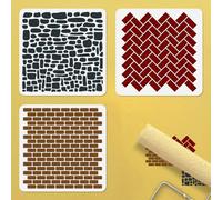 Doodlream 3 plantillas de ladrillo con patrones diagonales para pintar mosaico, plantilla de dibujo, plantilla de pintura para manualidades, decoración del hogar, tarjetas de leña, diario, lienzo, 30