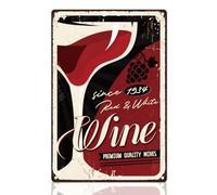 DOODLREAM Cartel de lata de vino de 20 x 30 cm, decoración de pared, letrero de metal de vino tinto y blanco, póster de pared vintage para pub, cobertizo, bar, cueva de hombre, hogar, cocina, taberna
