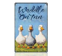 DOODLREAM Divertido cartel de metal retro para decoración de pared con diseño de casa de patos, casa de pato, granja, animal, 20,3 x 30,5 cm, póster vintage para el hogar, bares, cafeterías, cocinas