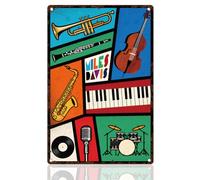 DOODLREAM Jazz Instruments - Letrero de metal para decoración de pared, 20 x 30 cm, póster de pared de música retro para el hogar, habitación, cafetería, bar, pub, jardín, patio, decoración de cueva